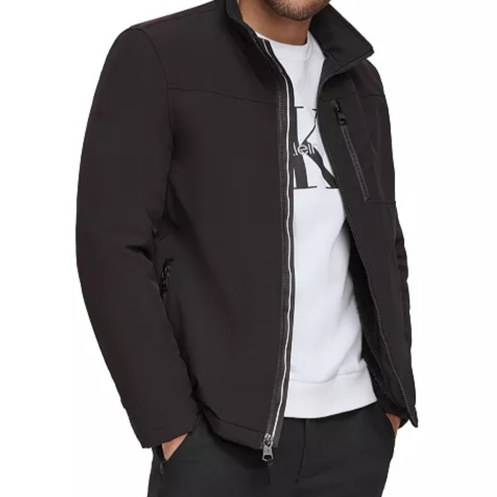 Calvin Klein Men's Sherpa Lined, Classic Soft Shell Jacket, Size Medium